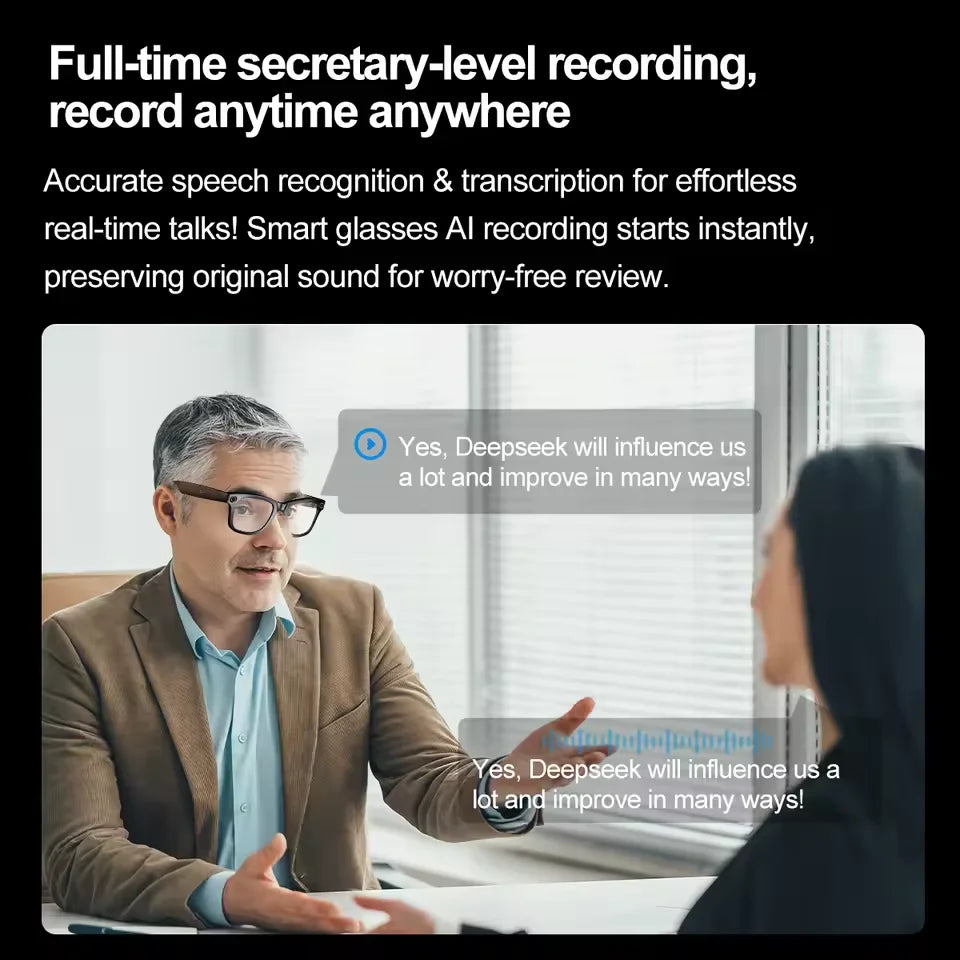 800W AI Smart Camera Glasses with Translation Recording Calls